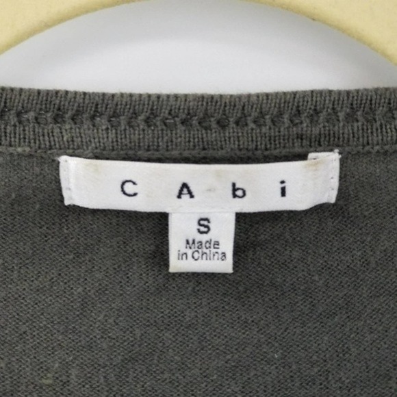 CAbi Posh Loden Button Up Raise Bow Applique Button Up Cardigan Sweater Size S - Picture 5 of 7